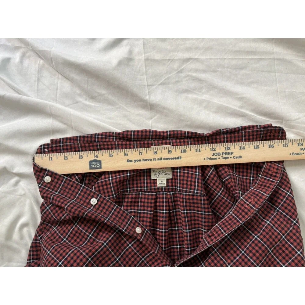 J Crew Flannel Shirt Red Black Plaid Mens S Button Up Cabin Outdoor Classic Prep
